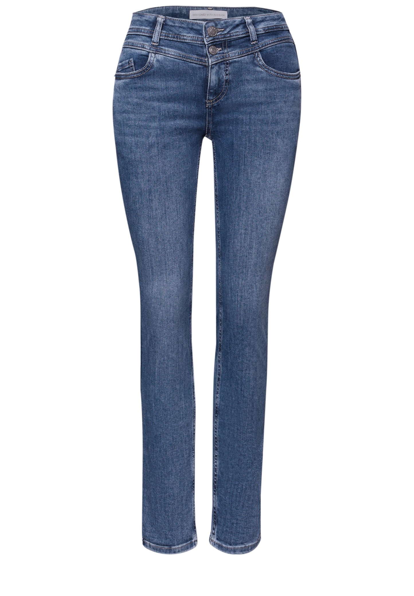 Street One - Jeans im Casual Fit - Farbe: Medium Blue Washed