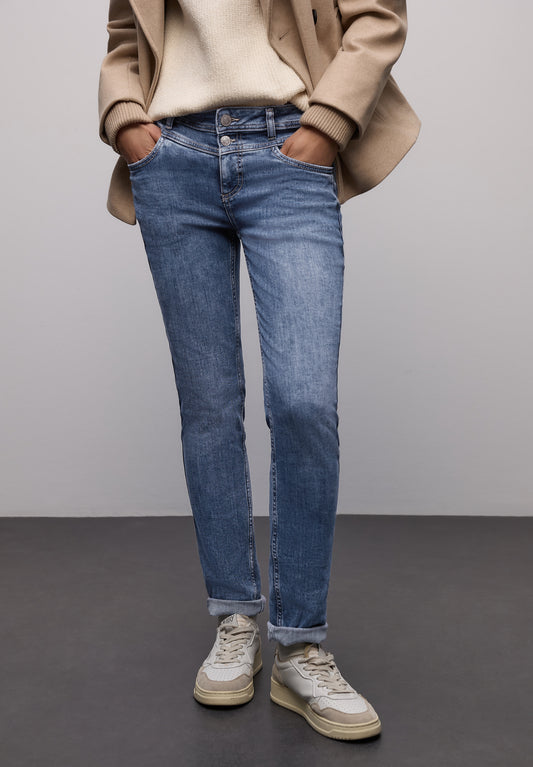 Street One - Jeans im Casual Fit - Farbe: Medium Blue Washed