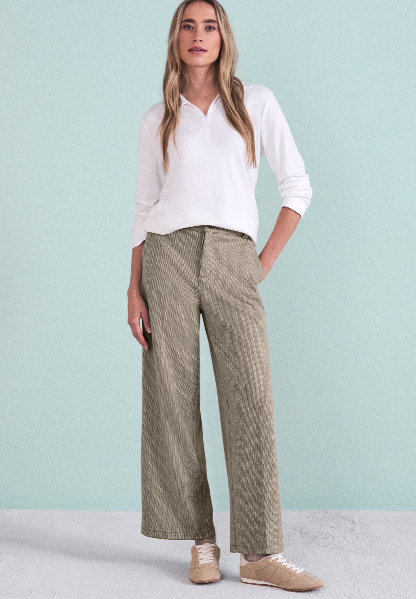 Street One - Straight Leg Hose - Farbe: cotton beige