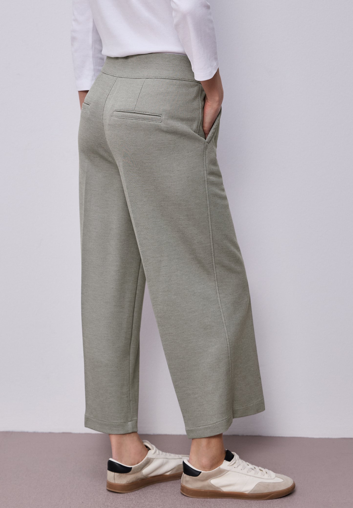 Street One - High Waist Wide Leg Hose im Casual Fit - Farbe: dark mint green