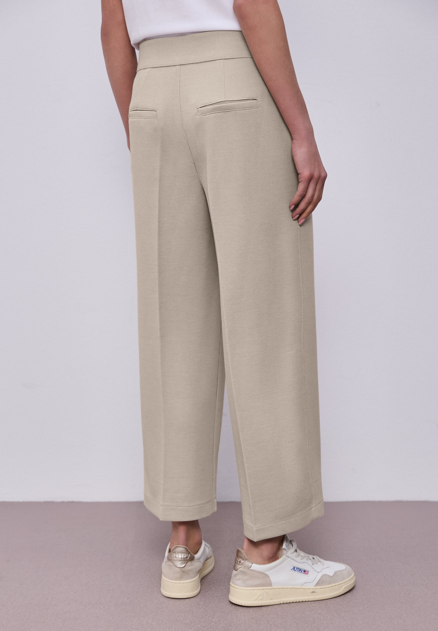 Street One - High Waist Wide Leg Hose im Casual Fit - Farbe: cobble stone