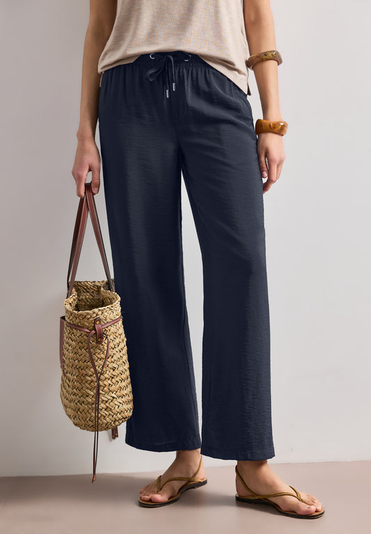 Street One - High Waist Wide Leg Hose im Loose Fit - Farbe: deep blue