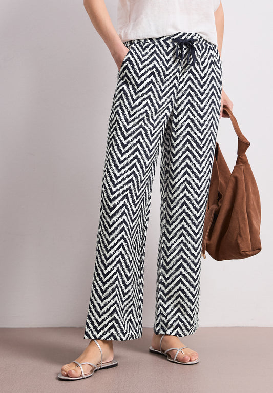 Street One - High Waist Wide Leg Hose im Loose Fit - Farbe: deep blue