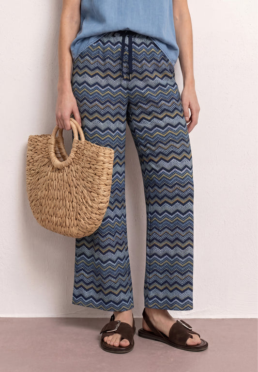 Street One - High Waist Wide Leg Hose im Loose Fit - Farbe: frozen wave