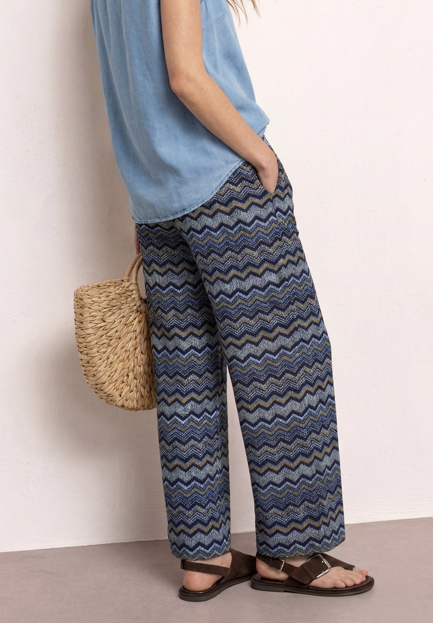Street One - High Waist Wide Leg Hose im Loose Fit - Farbe: frozen wave