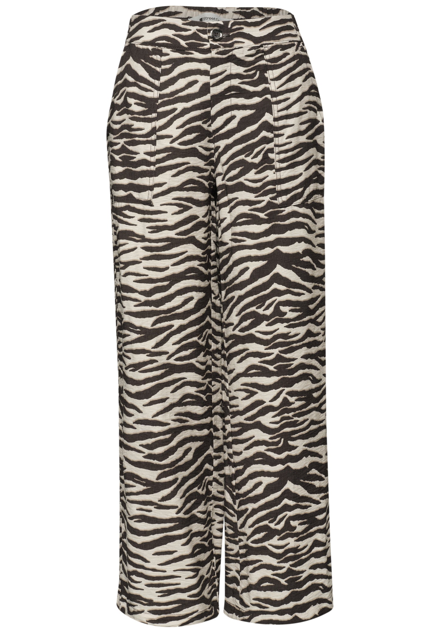 Street One - Wide Leg Hose im Loose Fit mit Animal Print - Farbe: espresso brown