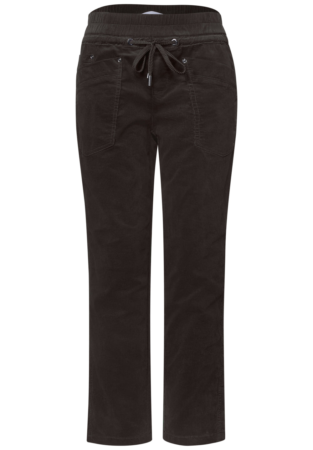 Detailansicht der Street One Cordhose in Black Coffee