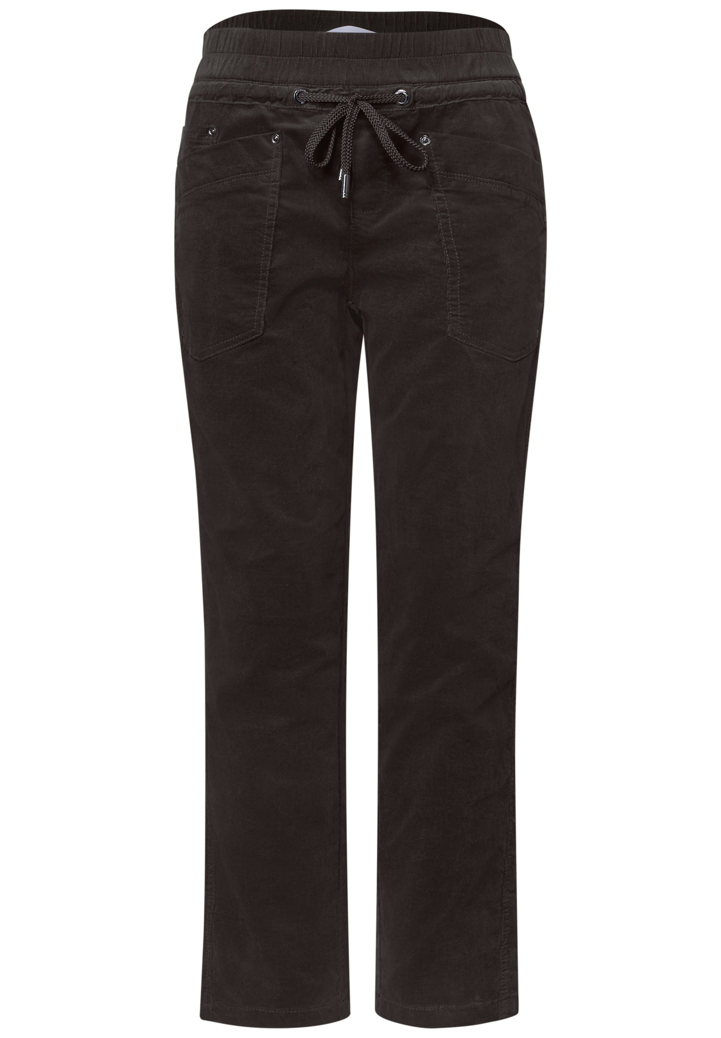 Street One - Slim Leg Cordhose im Loose Fit - Farbe: black coffee