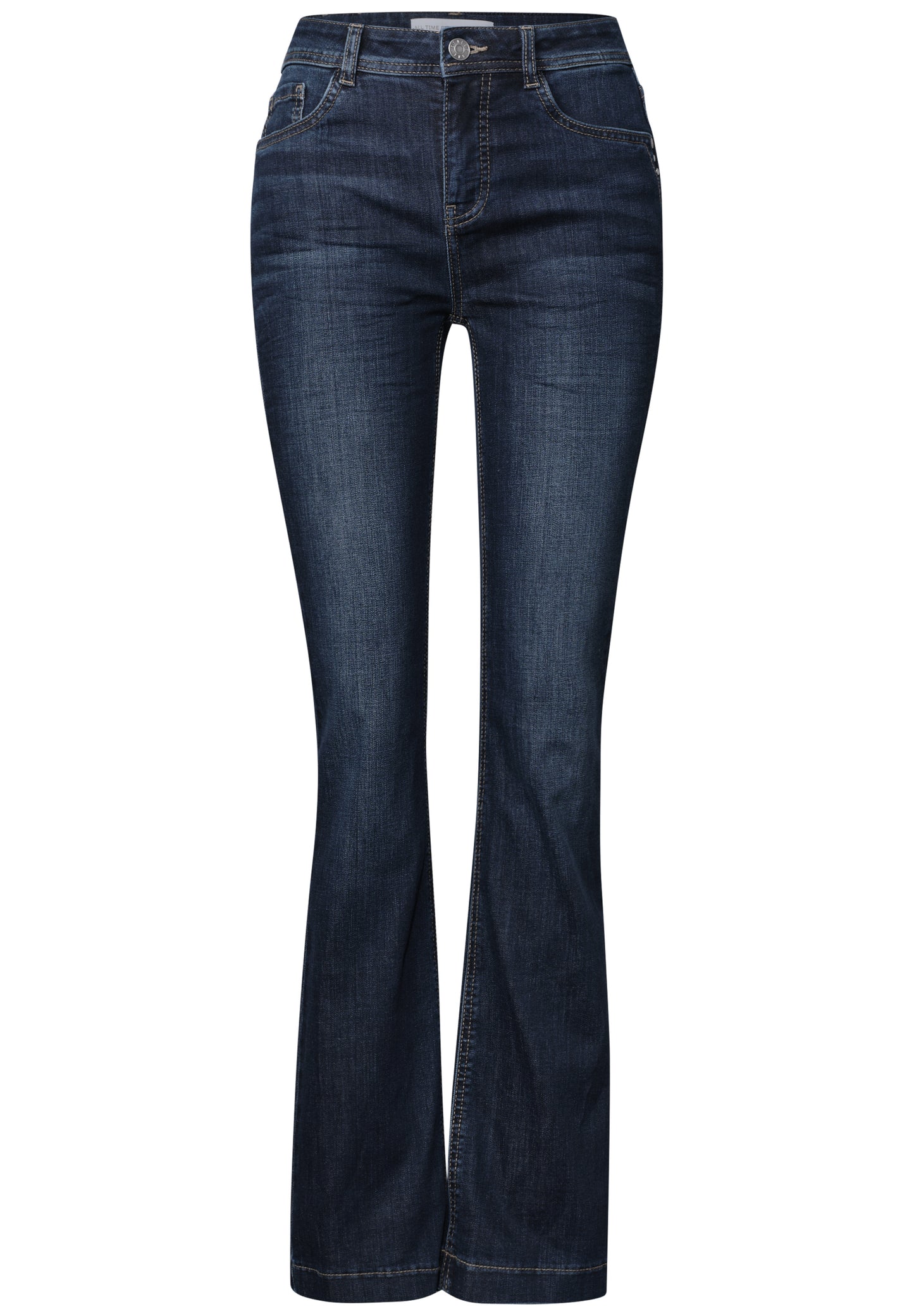 Street One - High Waist Bootcut Jeans "Style: Blaire" - Farbe: Dark Blue Washed