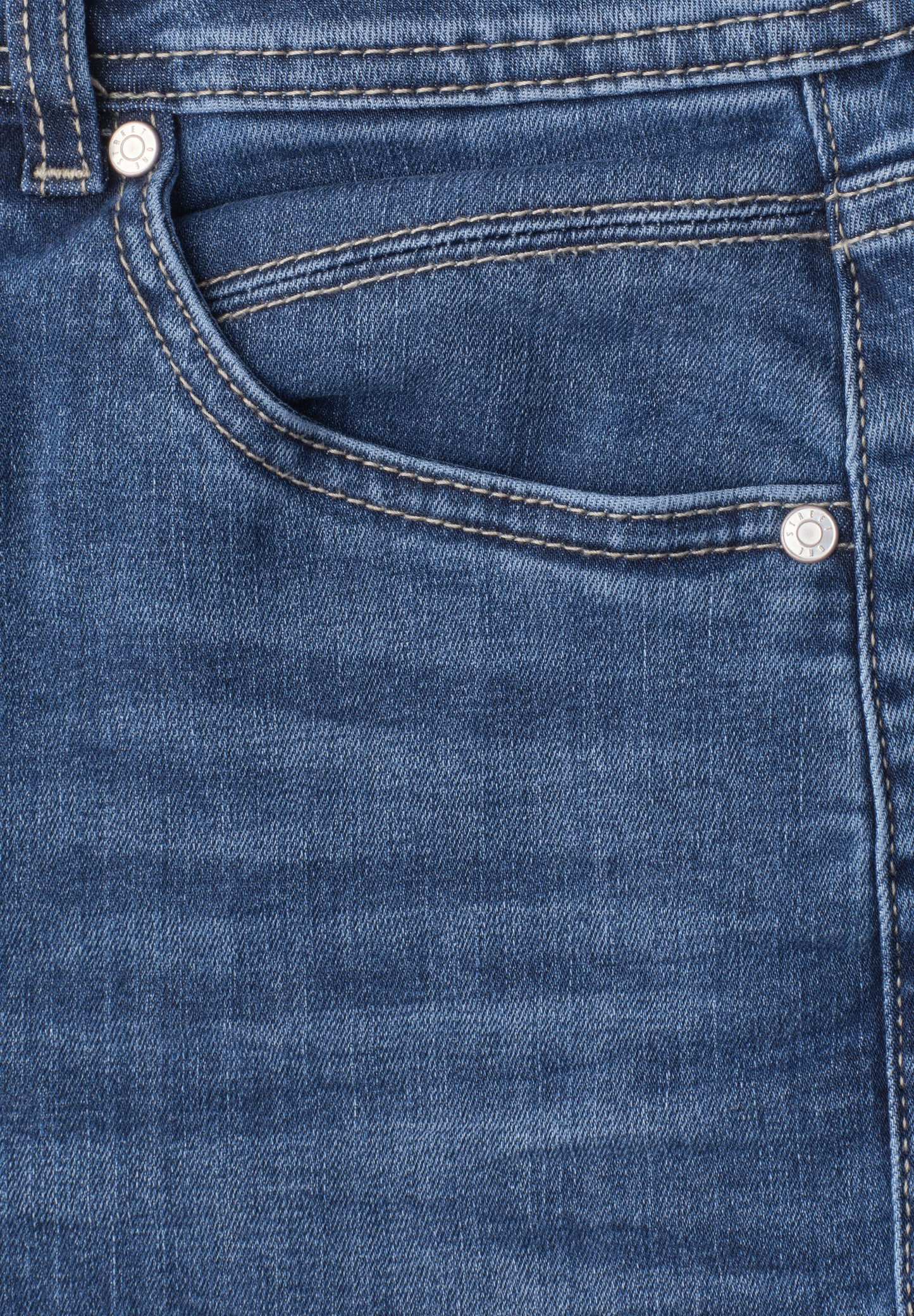 Street One - High Waist Barrel Leg Jeans im Loose Fit - Farbe: Medium Blue washed
