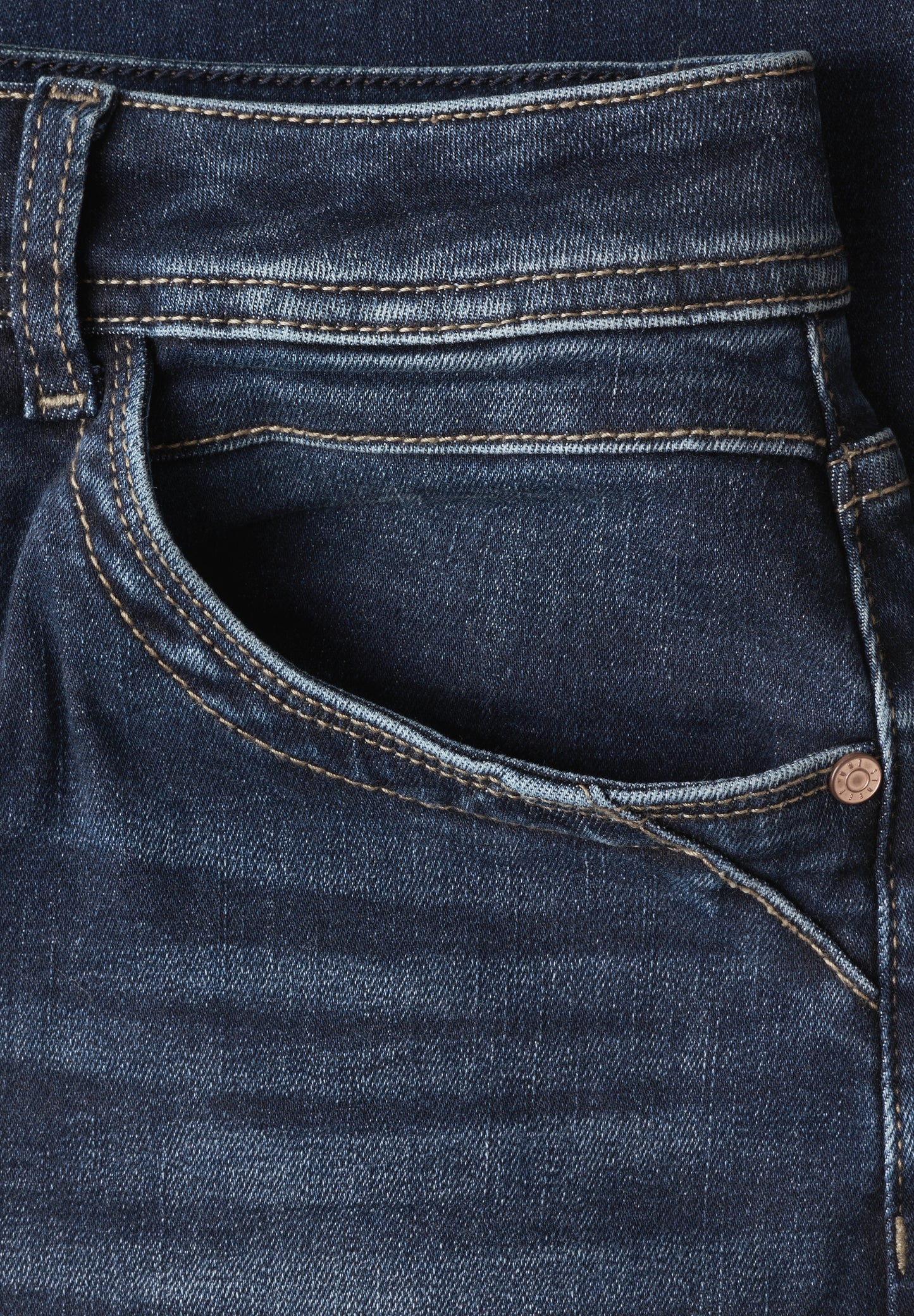 Street One - High Waist Wide Leg Jeans im Loose Fit - Farbe: Dark Blue Clean washed