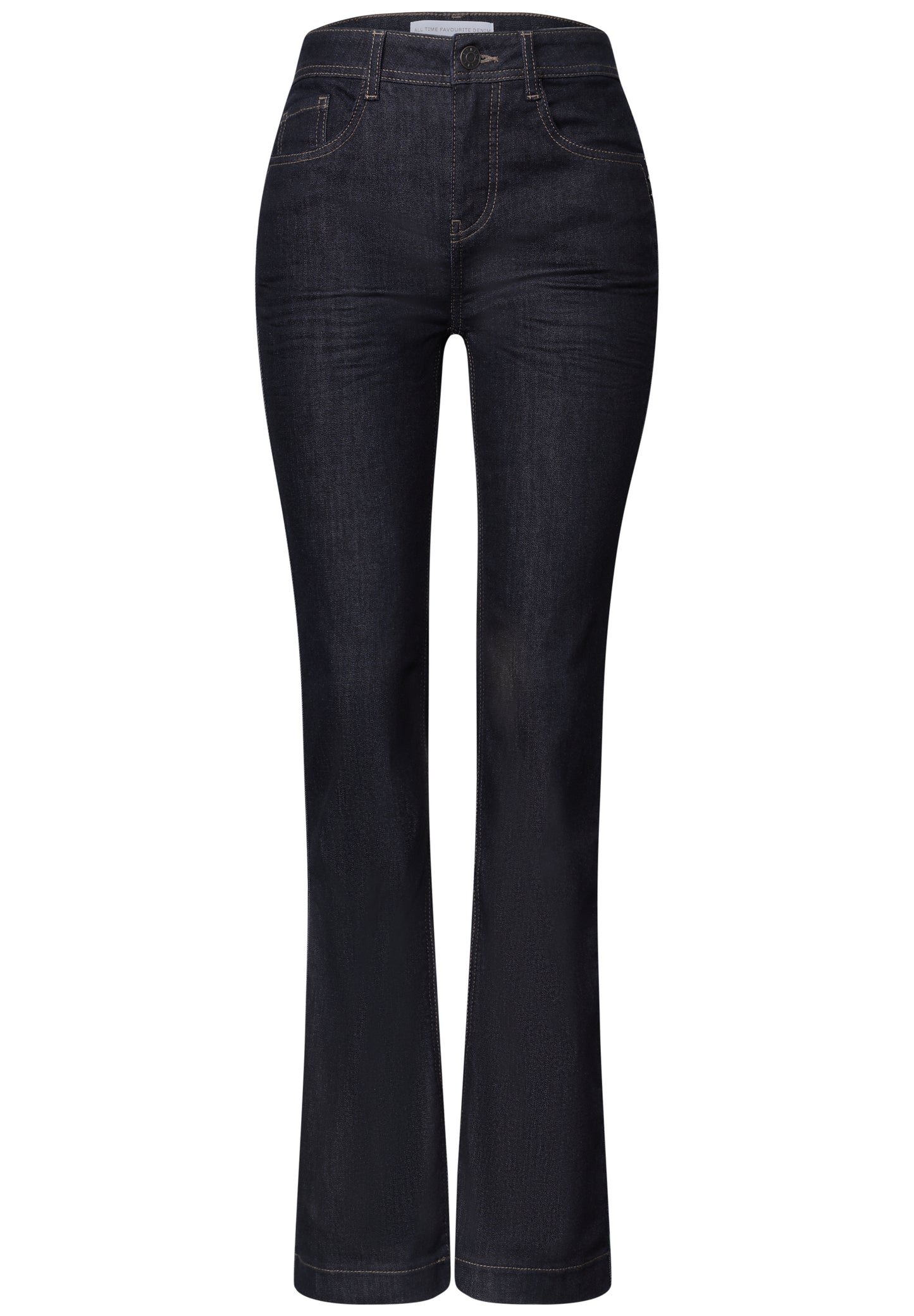 Street One - High Waist Bootcut Jeans im Slim Fit - Farbe: Rinse Soft Washed