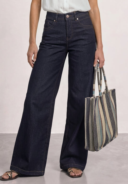 Street One - High Waist Wide Leg Jeans im Loose Fit - Farbe: Rinse Soft Washed