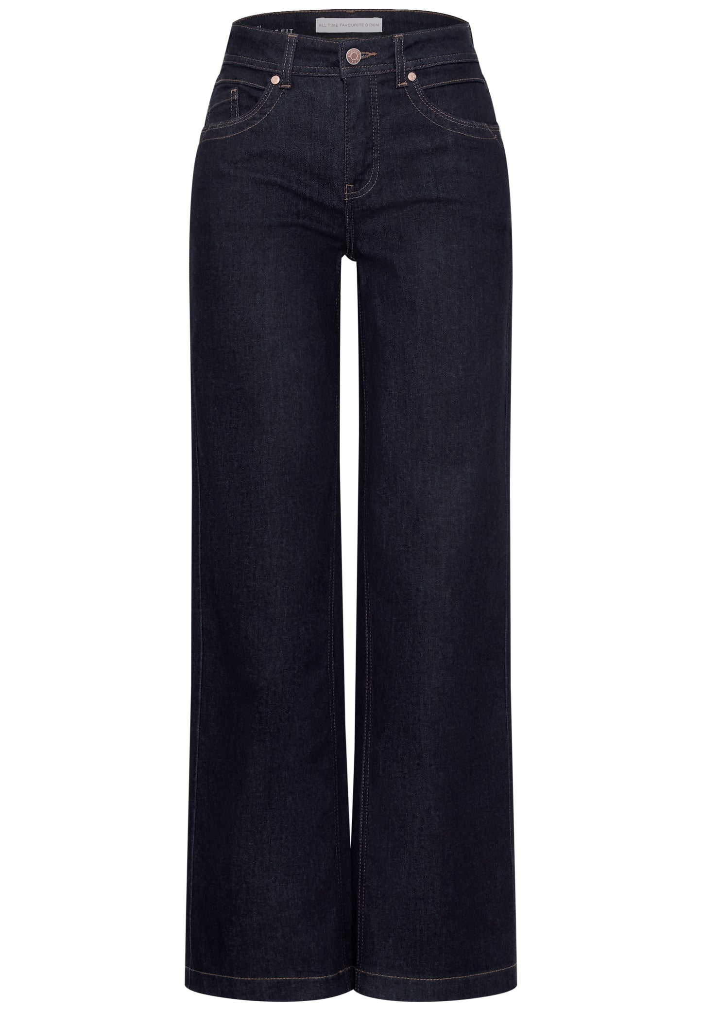 Street One - High Waist Wide Leg Jeans im Loose Fit - Farbe: Rinse Soft Washed