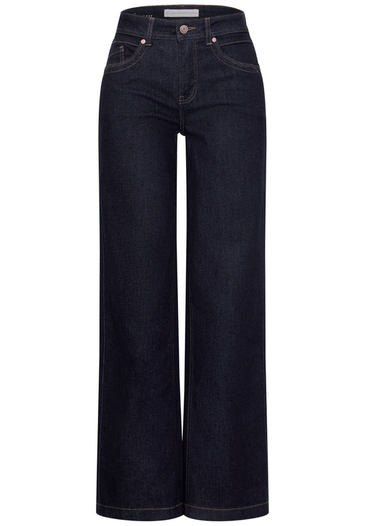 Street One - High Waist Wide Leg Jeans im Loose Fit - Farbe: Rinse Soft Washed