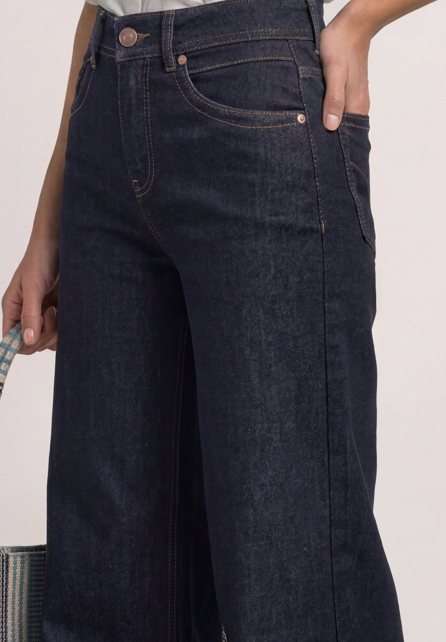 Street One - High Waist Wide Leg Jeans im Loose Fit - Farbe: Rinse Soft Washed