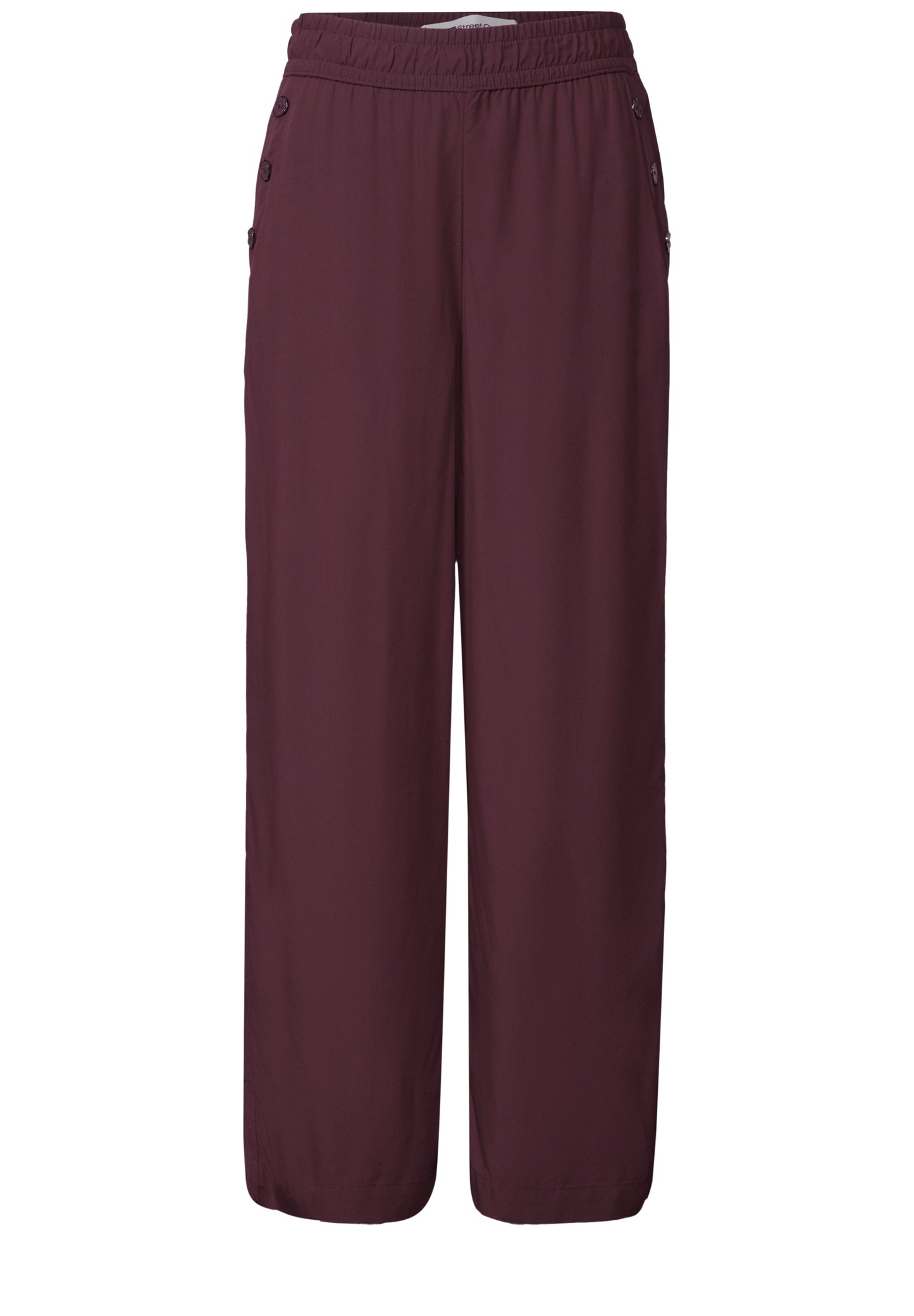 Street One - High Waist Wide Leg Hose im Loose Fit - Farbe: rustic rouge