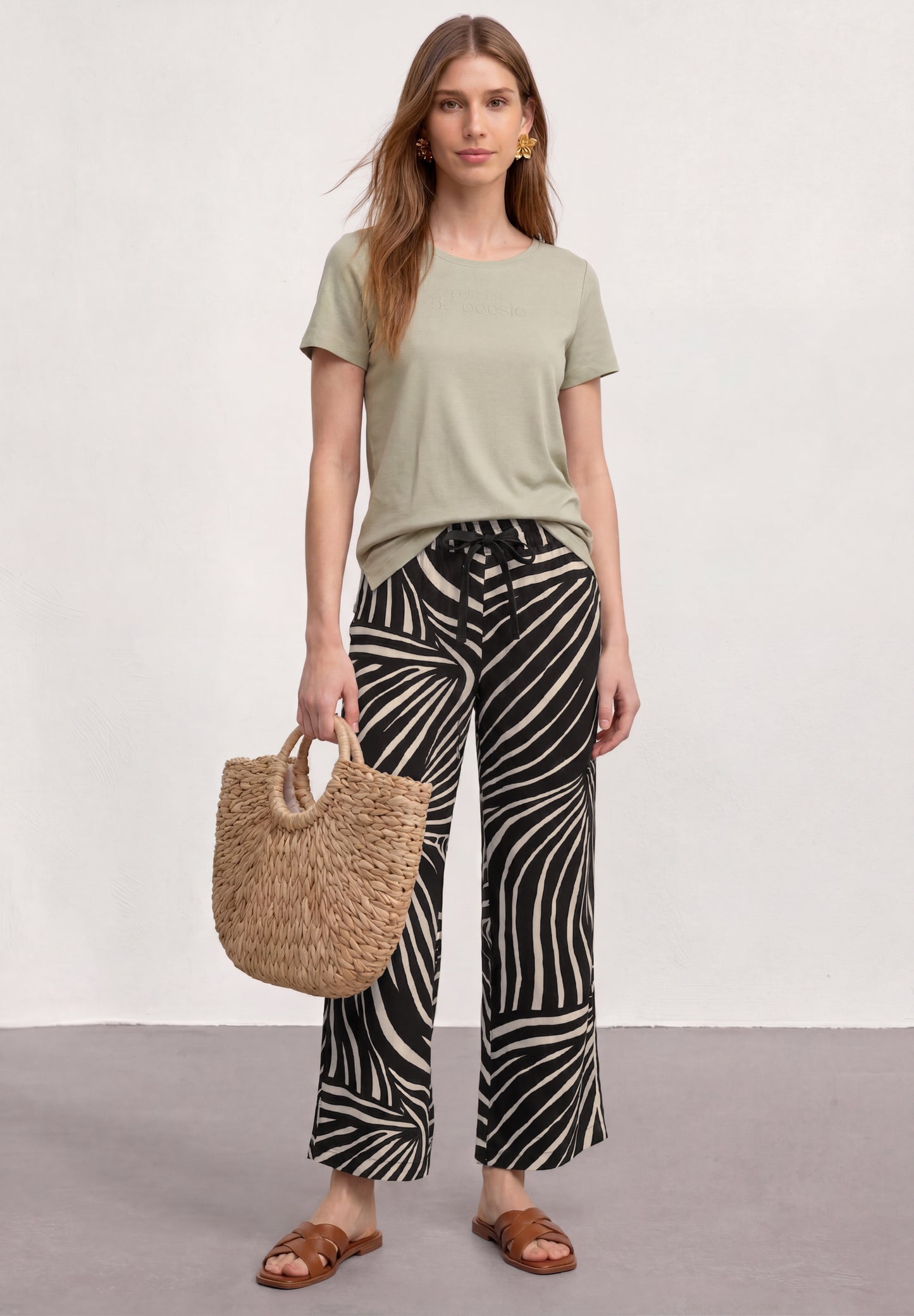 Street One - 7/8 Wide Leg Hose im Loose Fit - Farbe: Black
