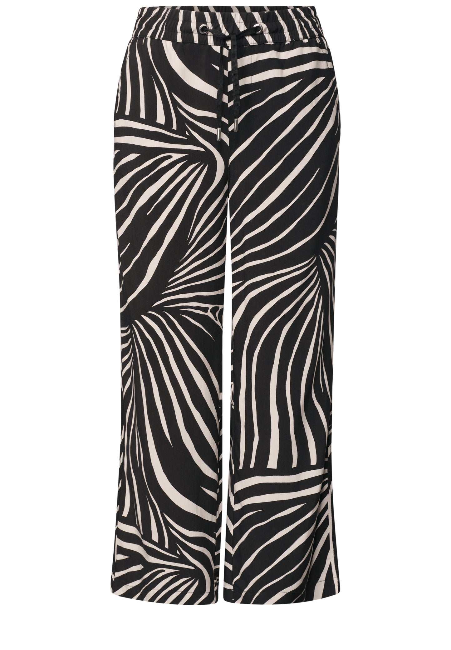 Street One - 7/8 Wide Leg Hose im Loose Fit - Farbe: Black