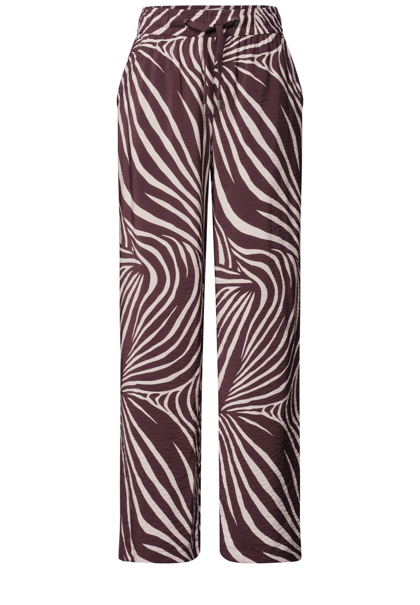 Street One - Wide Leg Hose mit Print und Gallonstreifen - Farbe: rustic rouge