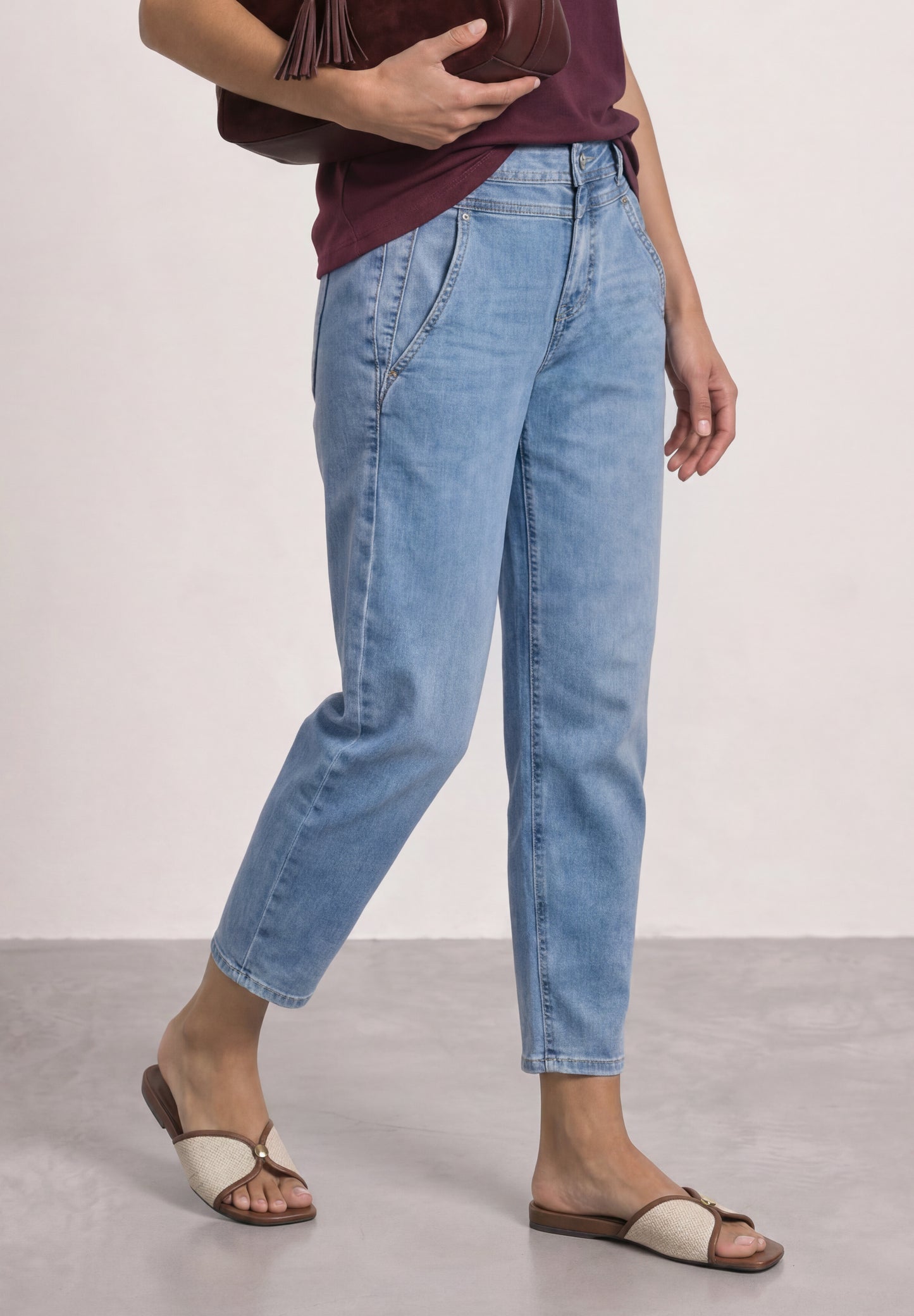 Street One - High Waist Barrel Leg Jeans im Loose Fit - Farbe: Light Blue Wash