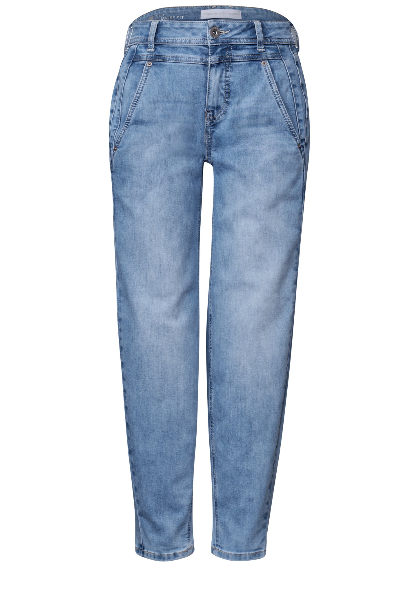 Street One - High Waist Barrel Leg Jeans im Loose Fit - Farbe: Light Blue Wash