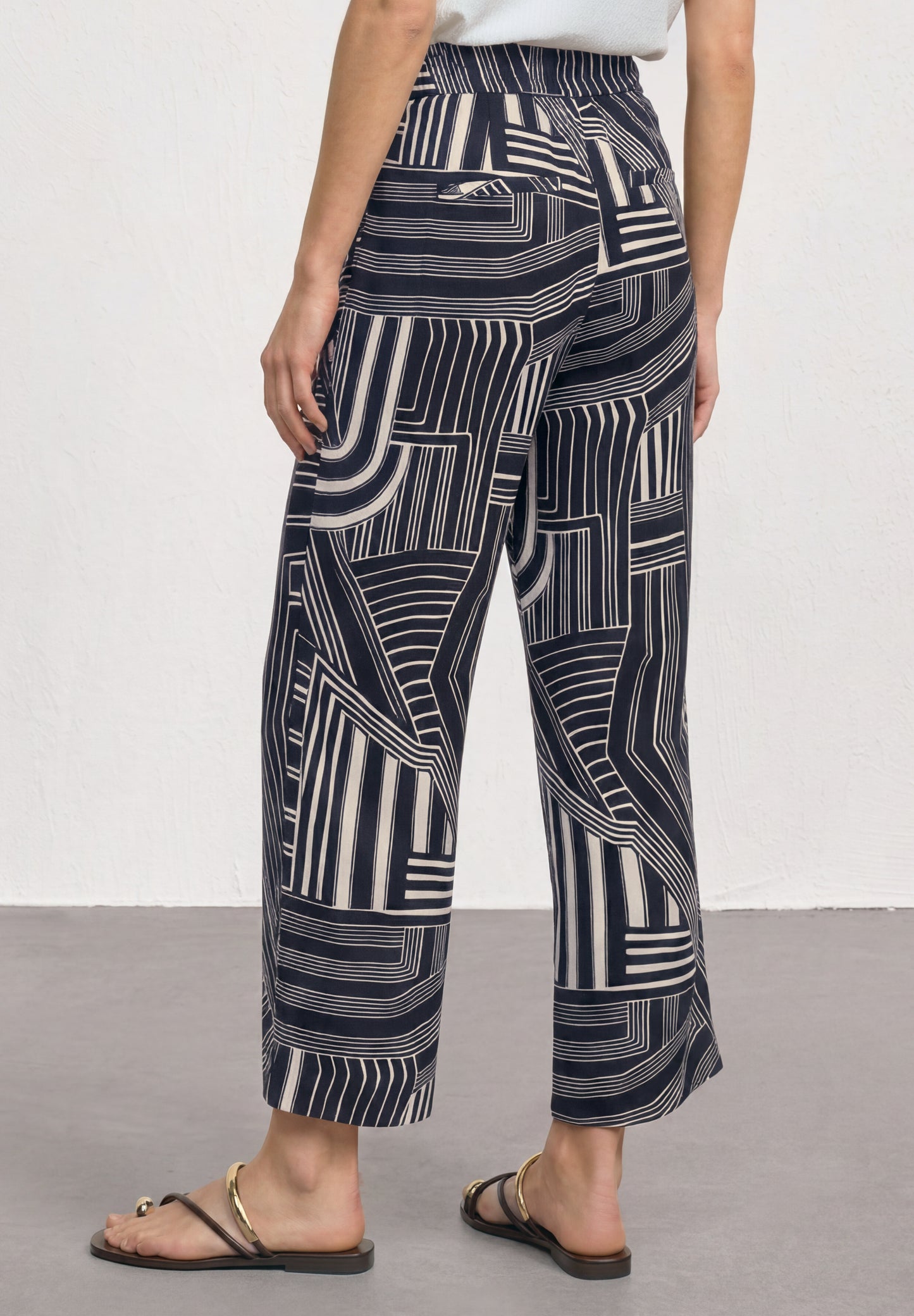 Street One - 7/8 High Waist Culotte mit Muster - Farbe: darkest blue