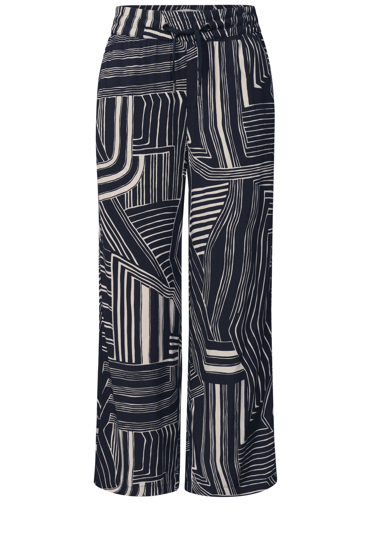 Street One - 7/8 High Waist Culotte mit Muster - Farbe: darkest blue