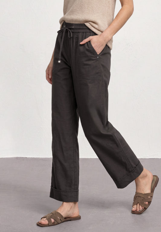 Street One - Straight Leg Hose im Casual Fit mit Turn-Up - Farbe: black coffee