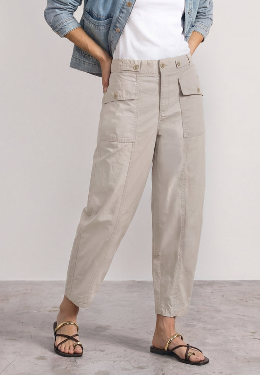 Street One - High Waist Barrel Leg Hose im Casual Fit - Farbe: clay sand