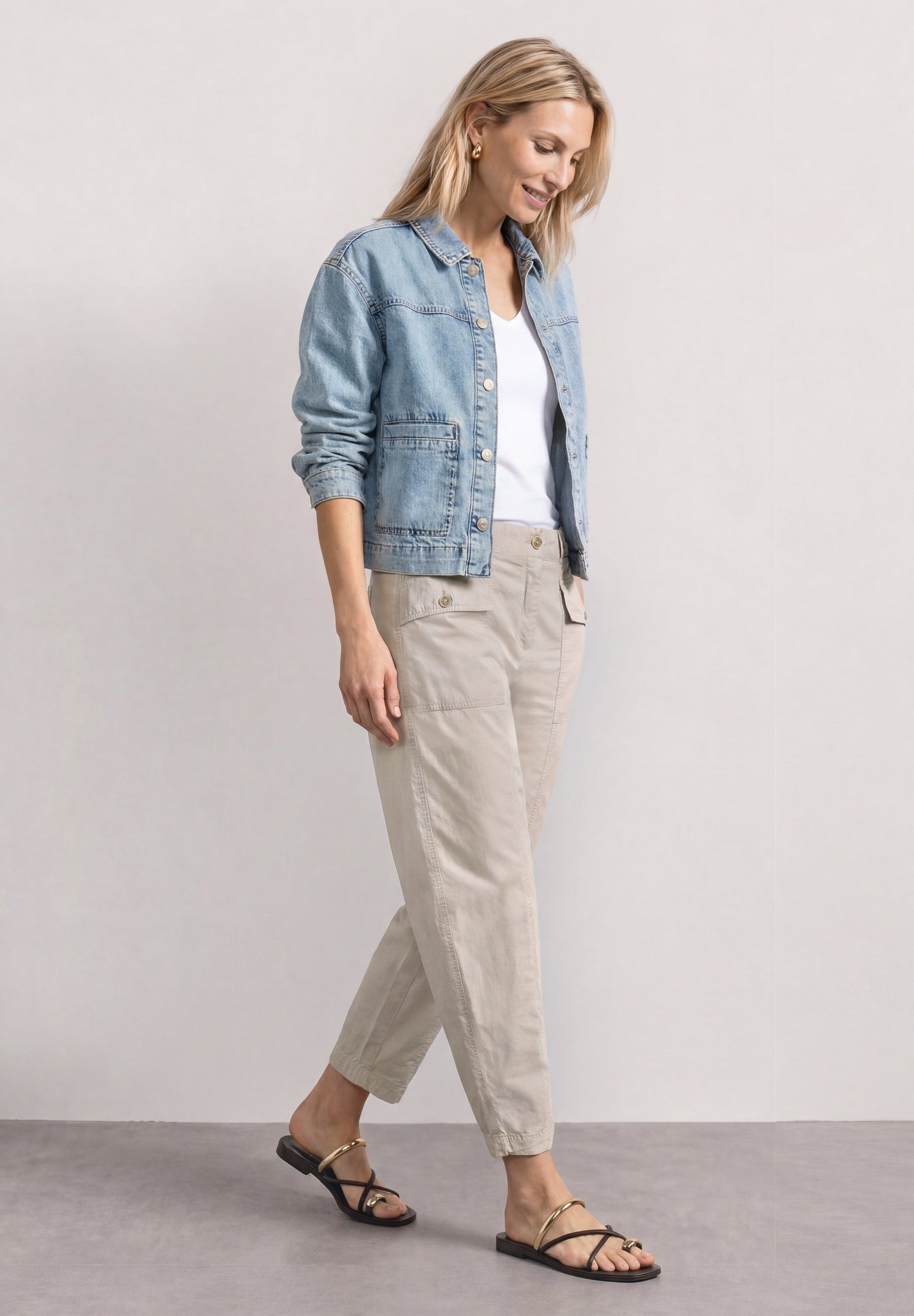 Street One - High Waist Barrel Leg Hose im Casual Fit - Farbe: clay sand