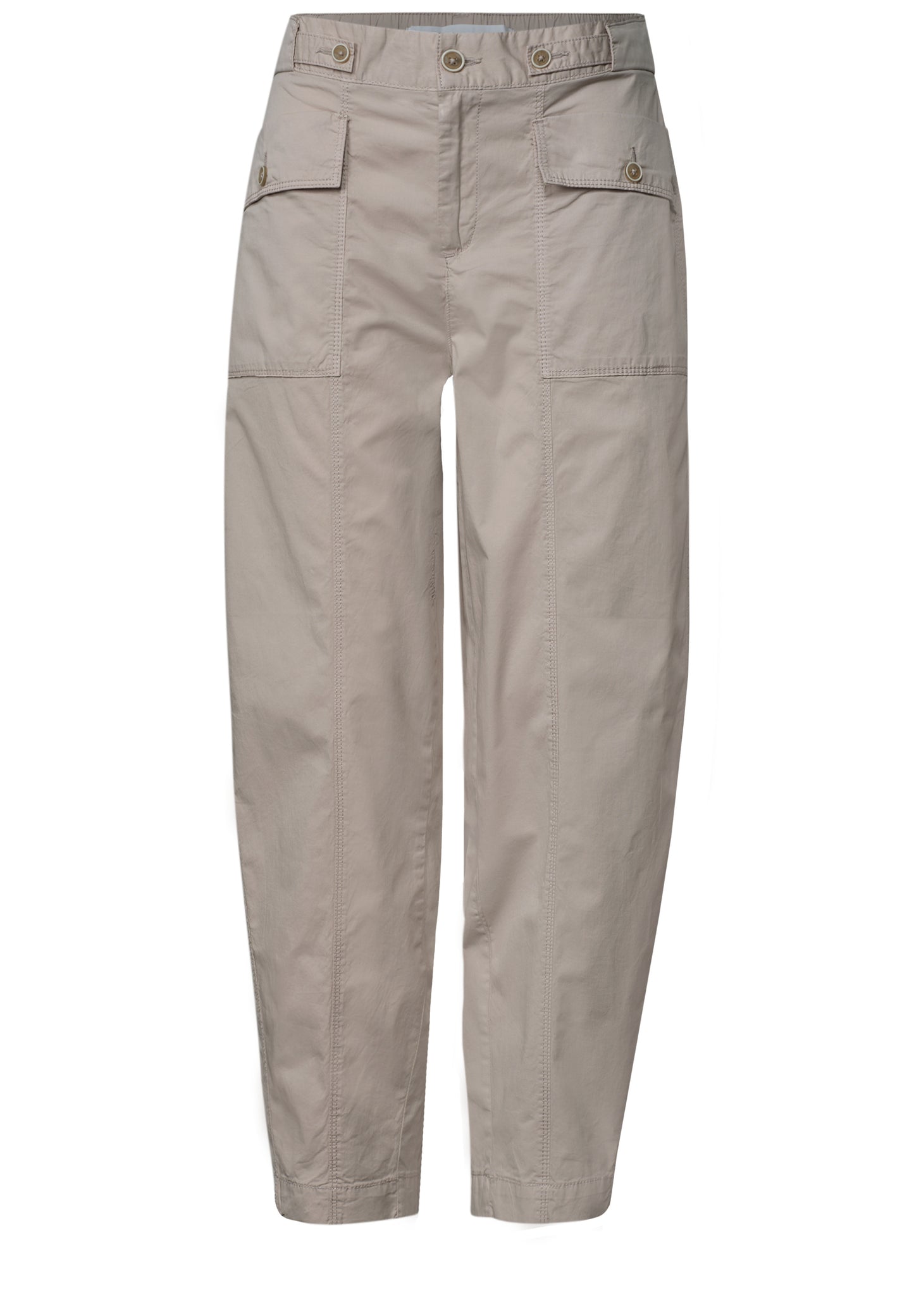 Street One - High Waist Barrel Leg Hose im Casual Fit - Farbe: clay sand
