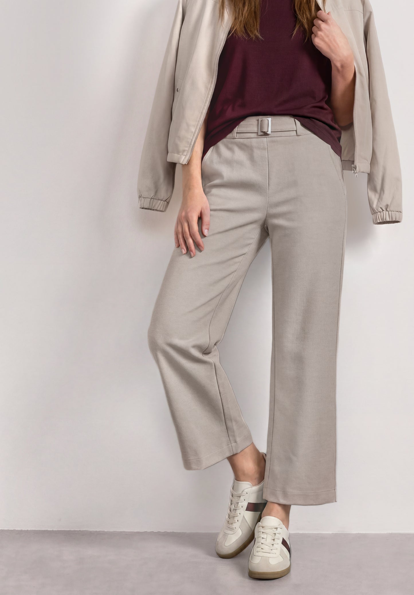 Street One - High Waist Culotte mit Schnallendetail - Farbe: clay sand