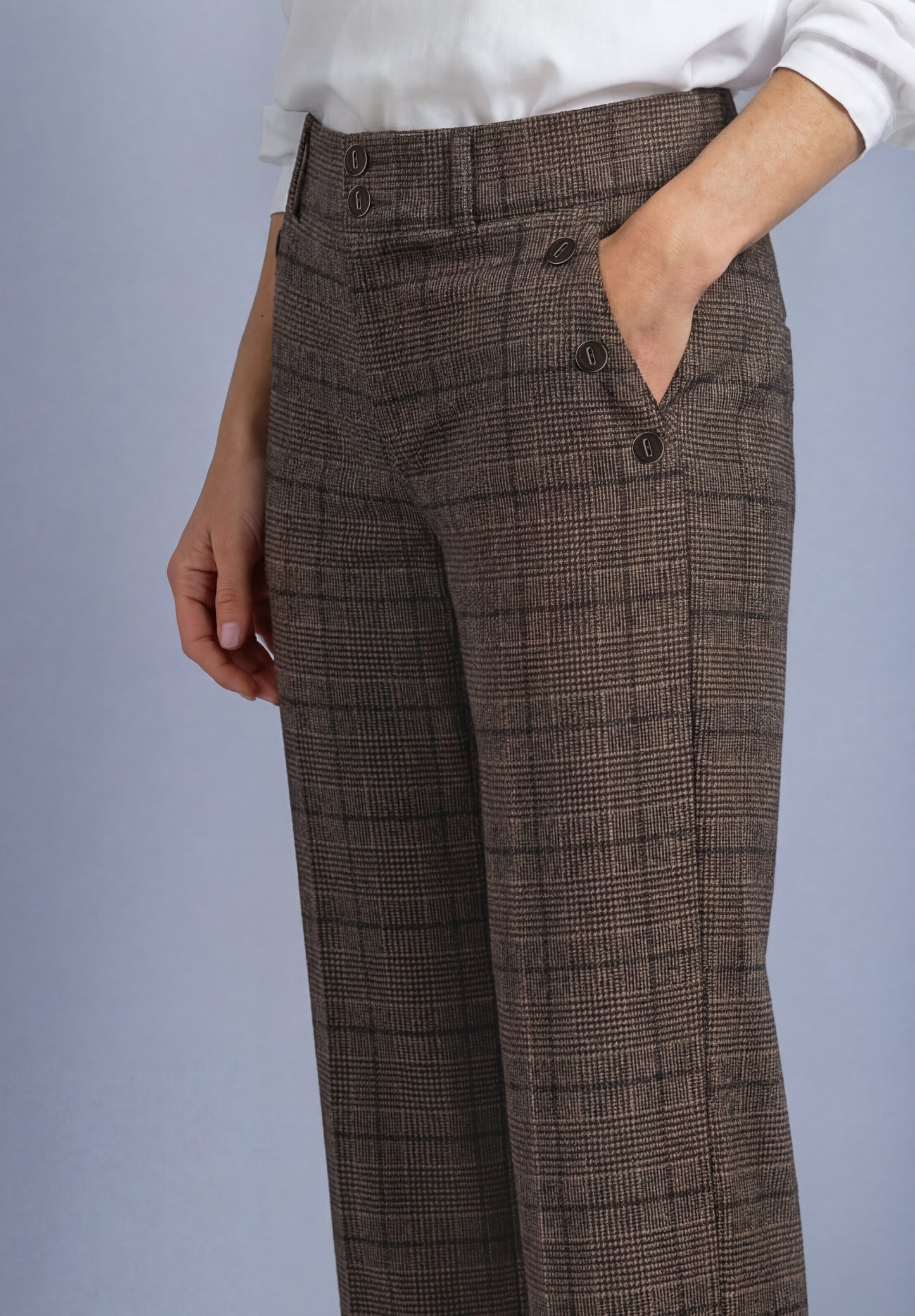 Street One - High Waist Straigt Leg Hose "Amalia" - Farbe: darkest brown