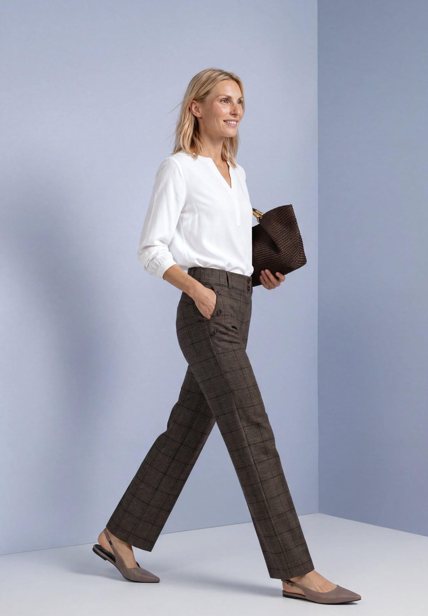 Street One - High Waist Straigt Leg Hose "Amalia" - Farbe: darkest brown
