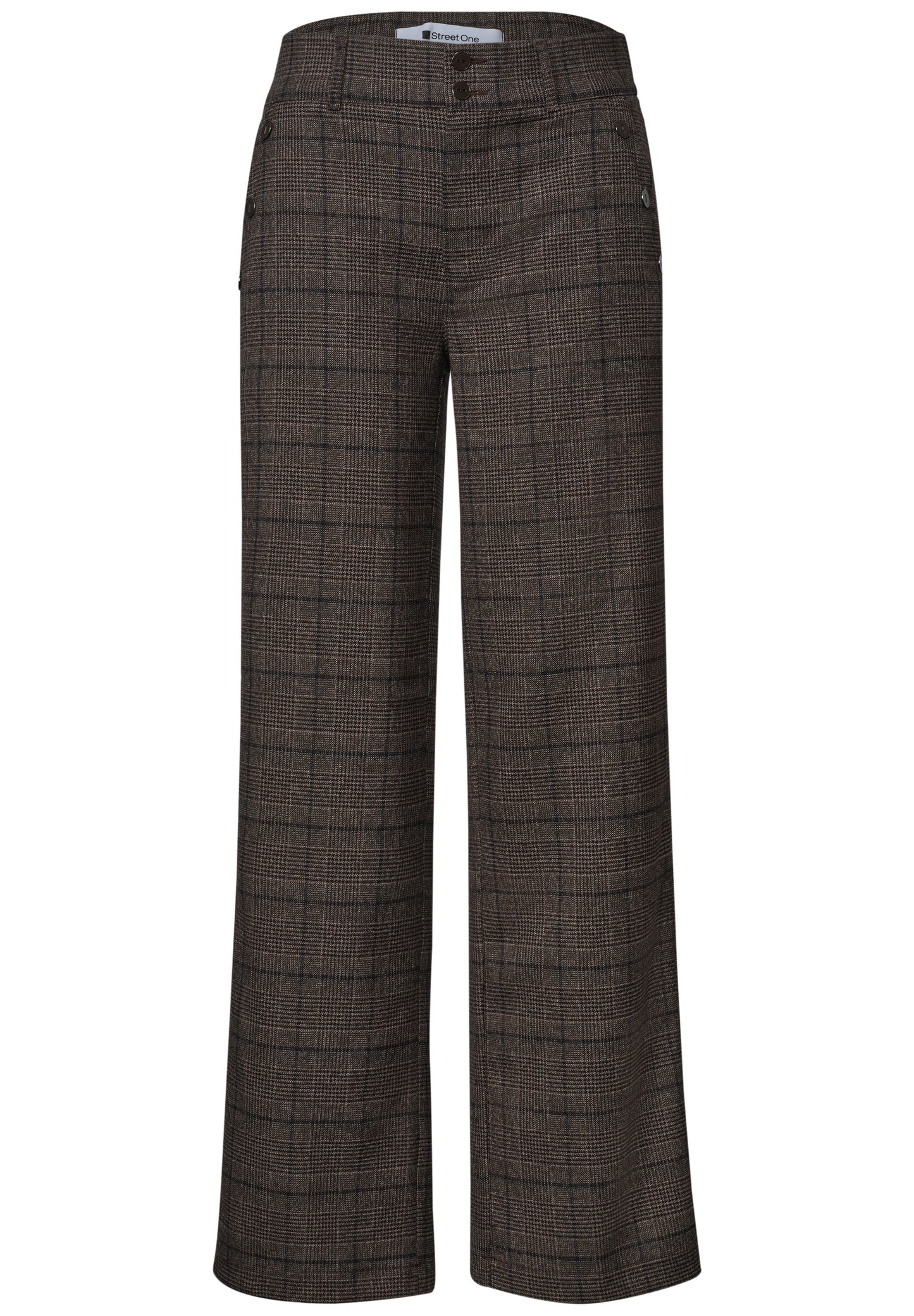 Street One - High Waist Straigt Leg Hose "Amalia" - Farbe: darkest brown