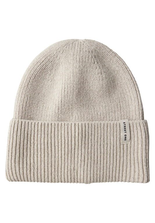 Street One Rippstrick Beanie - Farbe: oak beige melange