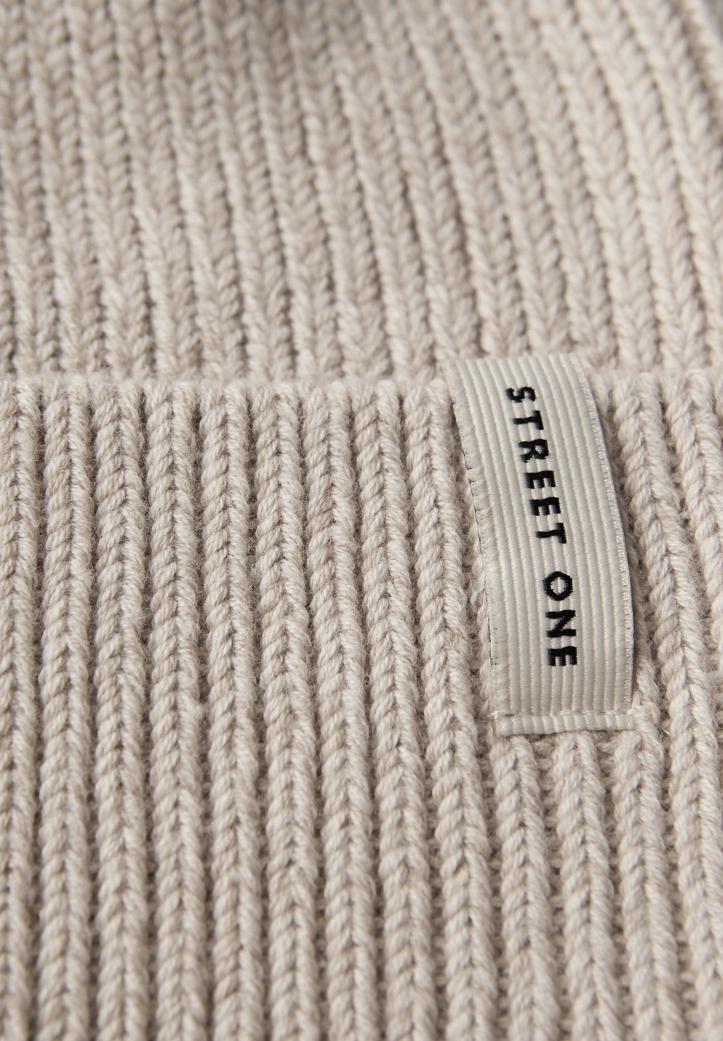 Street One Rippstrick Beanie - Farbe: oak beige melange