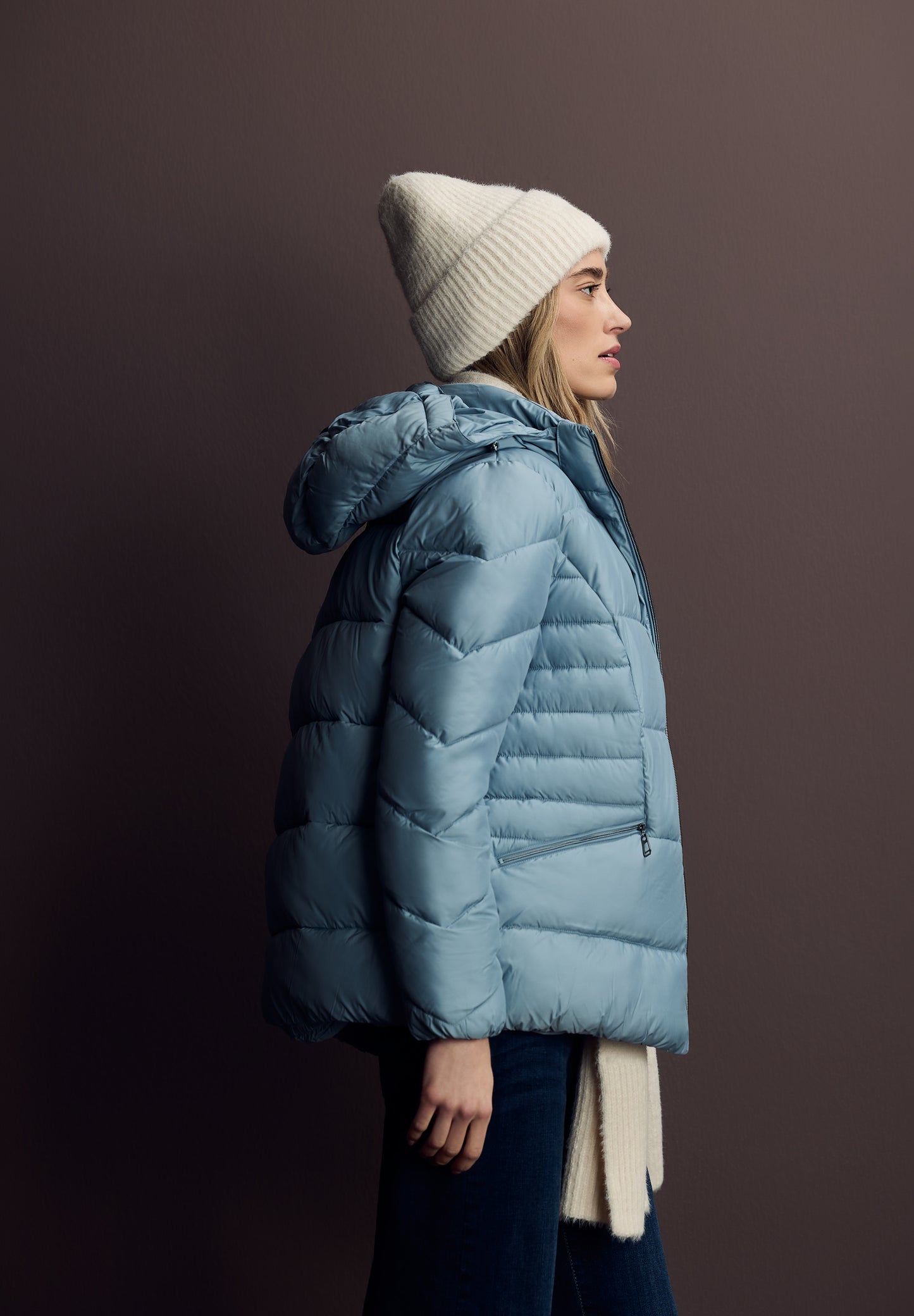 Street One Federgarn Beanie - Farbe: lucid white