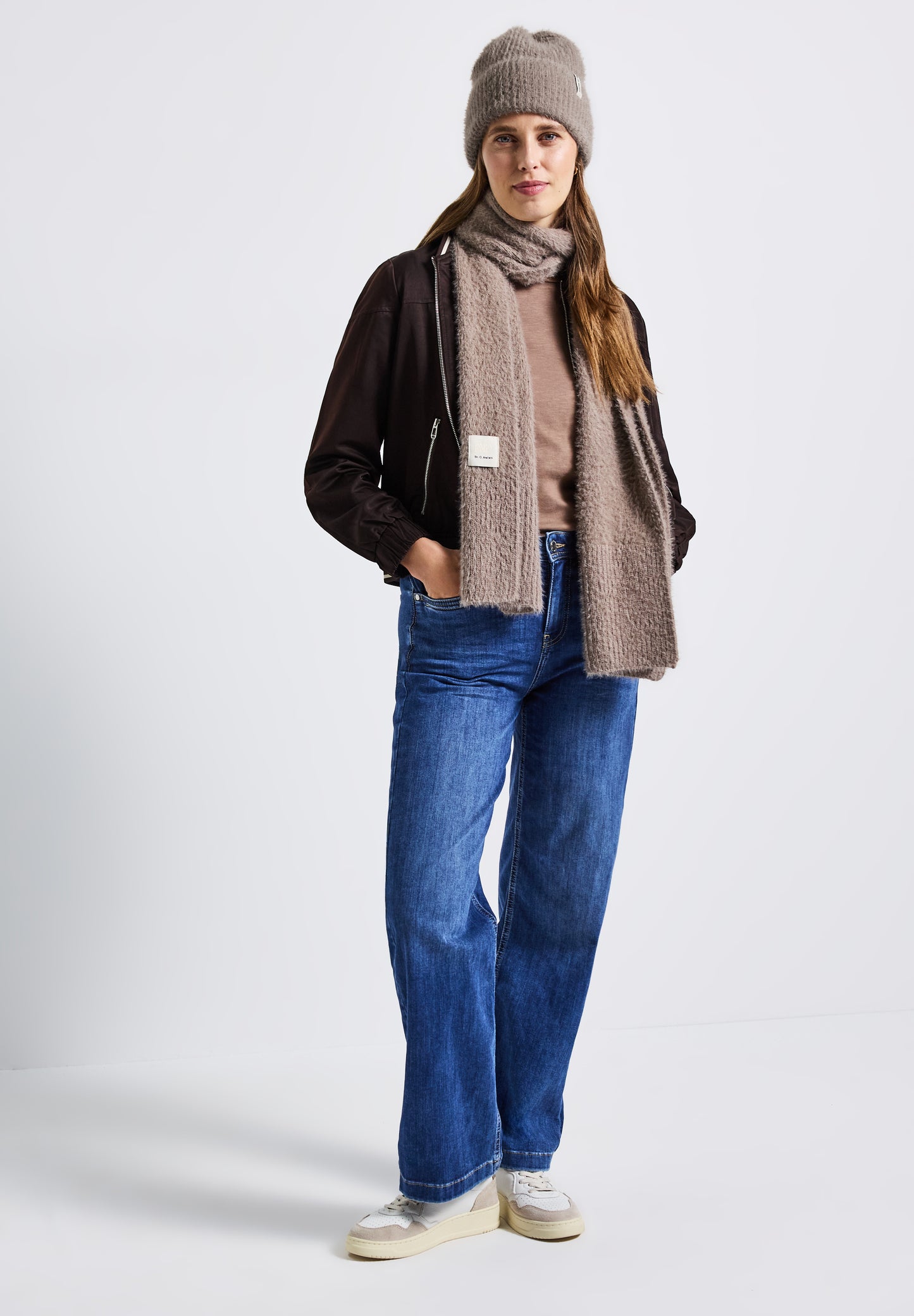 Street One Federgarn Beanie - Farbe: Sandy Mocca Mel.