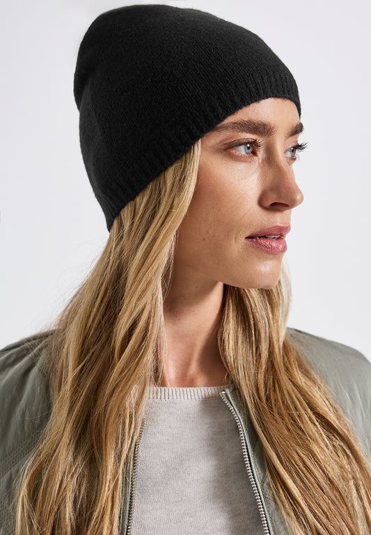 Street One Feinstrick Beanie - Farbe: Black
