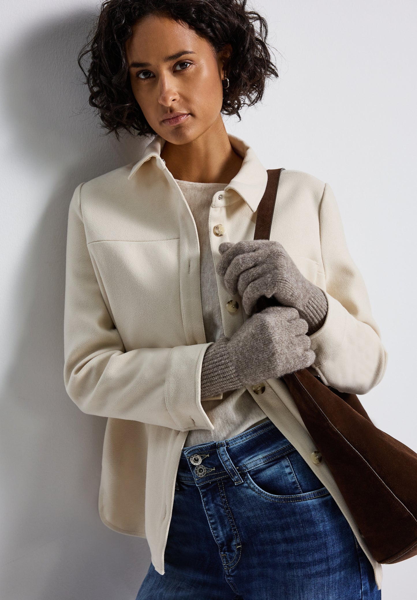 Street One Feinstrickhandschuhe - Farbe: Sandy Mocca Mel.