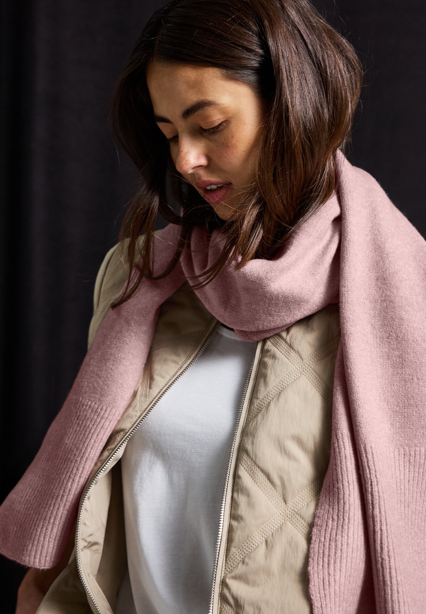 Street One Langer Schal - Farbe: rosewood pink melange