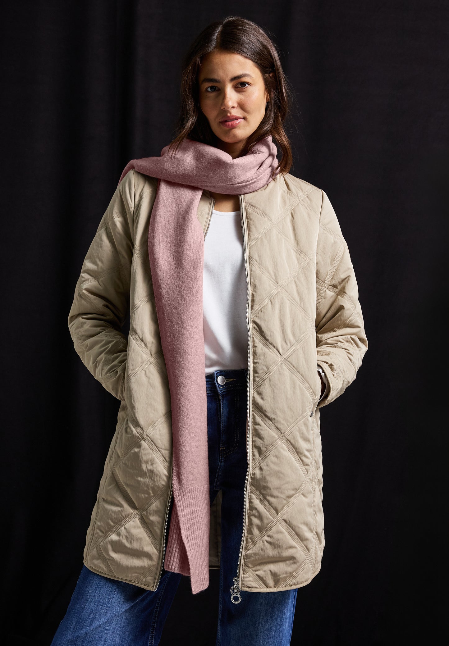 Street One Langer Schal - Farbe: rosewood pink melange