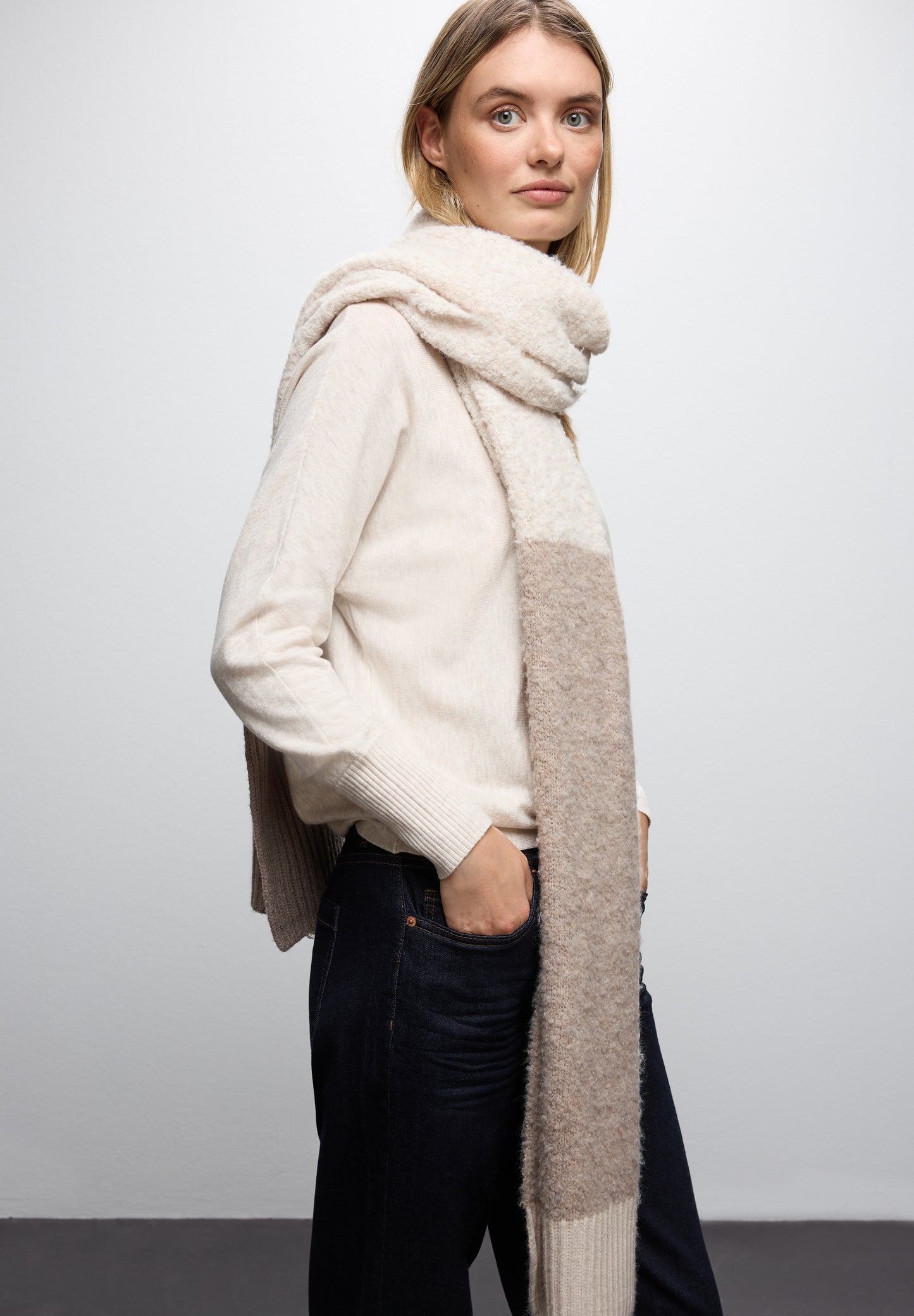 Street One Strukturmix Schal - Farbe: Soft Sand Mel.