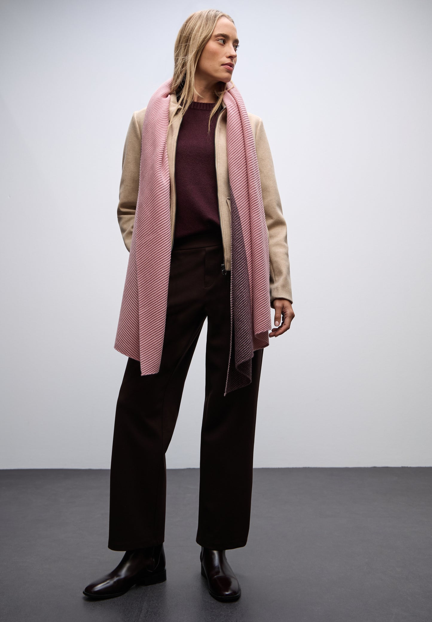 Street One Two-Tone Schal - Farbe: jazz berry mel.