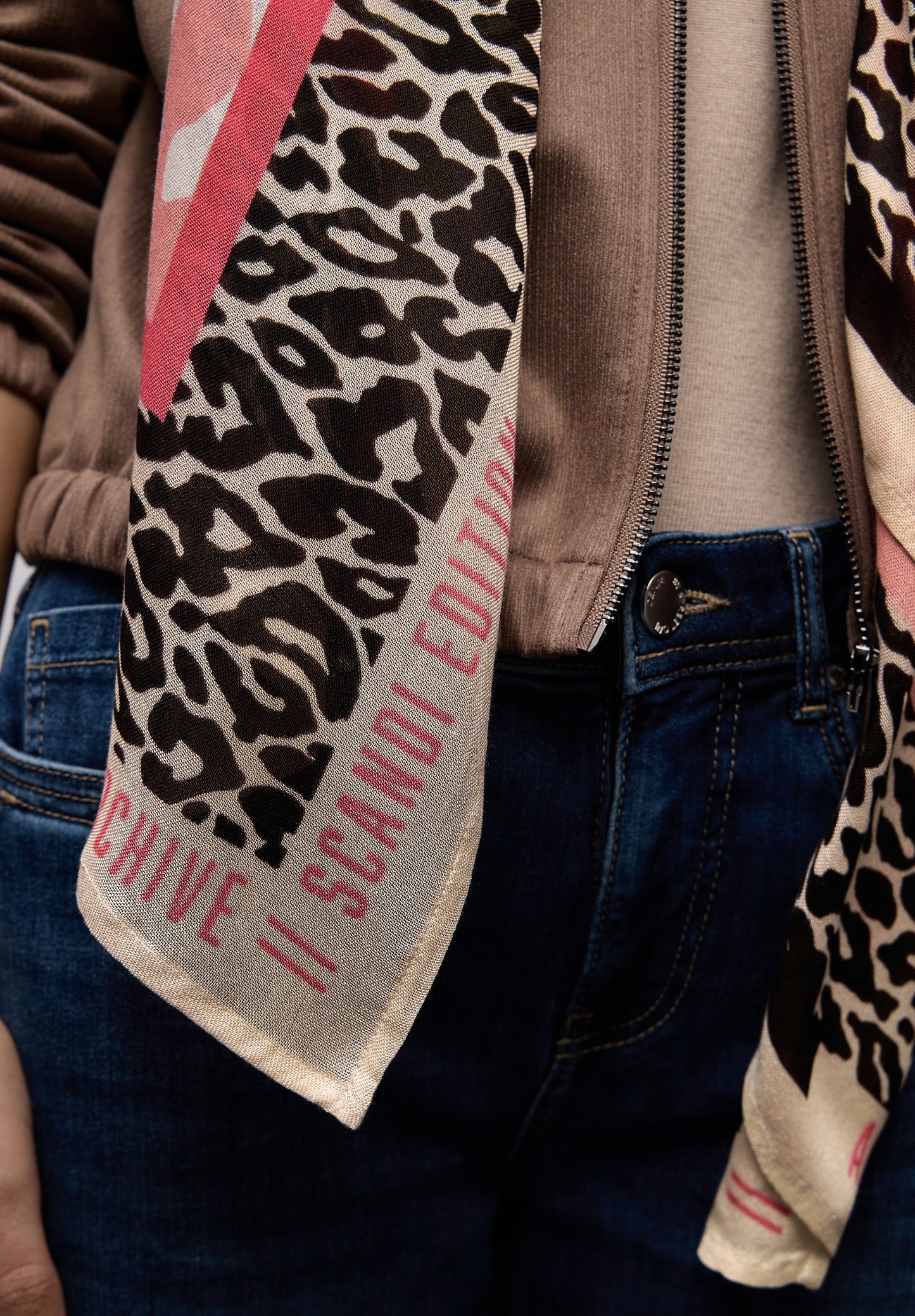 Street One - Gemustertes Tuch - Farbe: striking coral