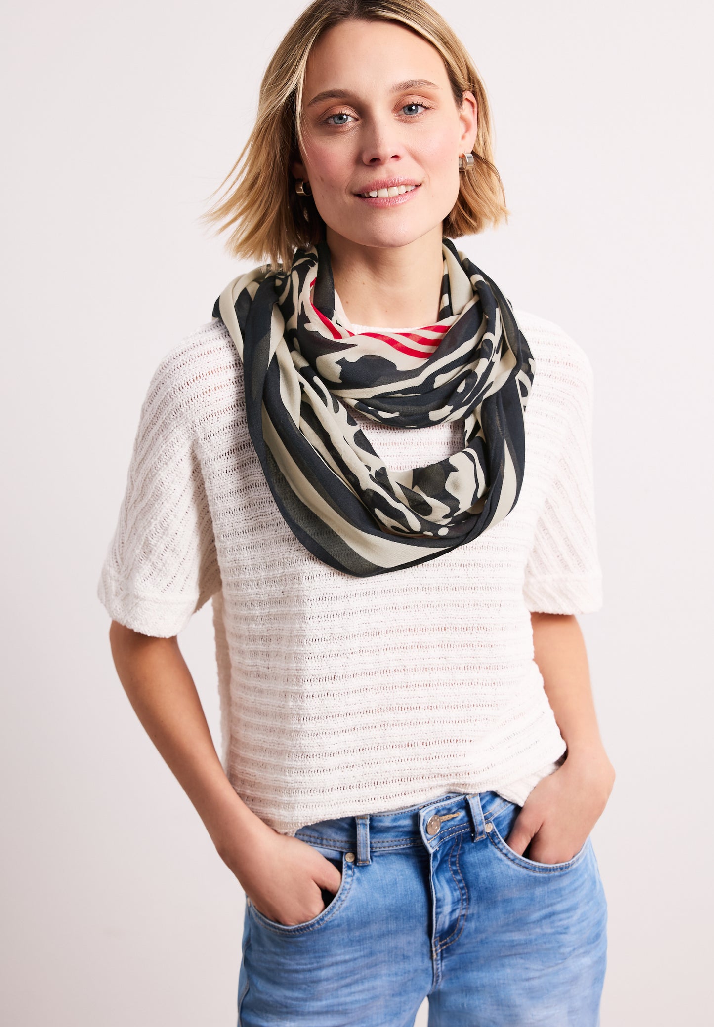 Street One - Loop Schal aus Modal mit Print - Farbe: shadowed navy
