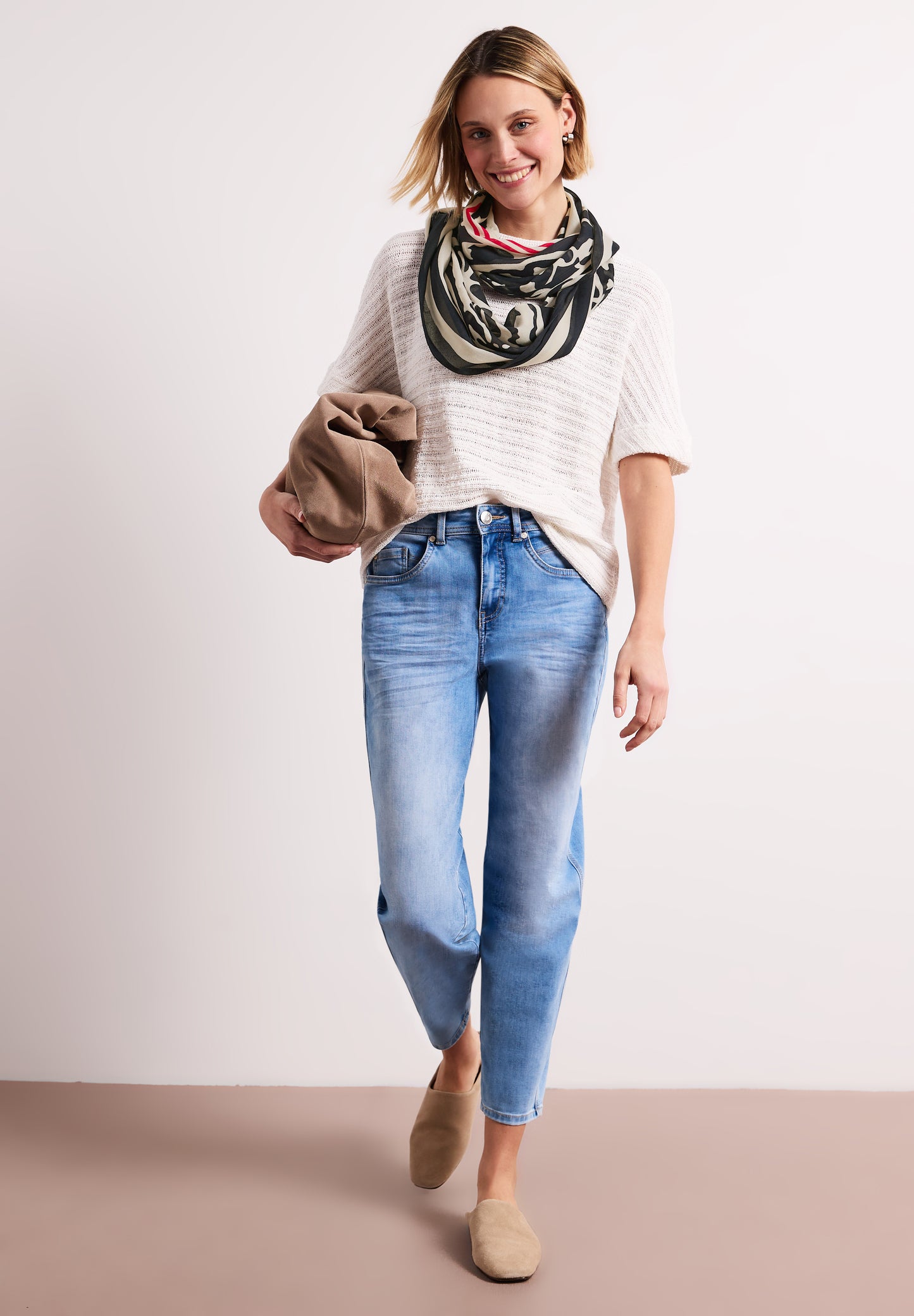 Street One - Loop Schal aus Modal mit Print - Farbe: shadowed navy