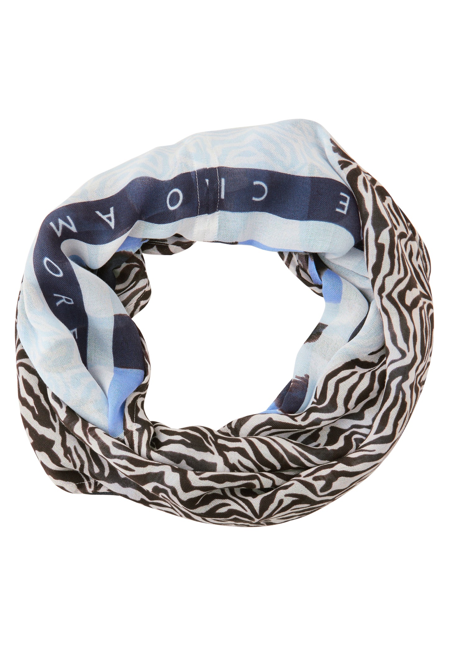 Street One - Loop-Schal aus Modal mit Mustermix - Farbe: drift blue